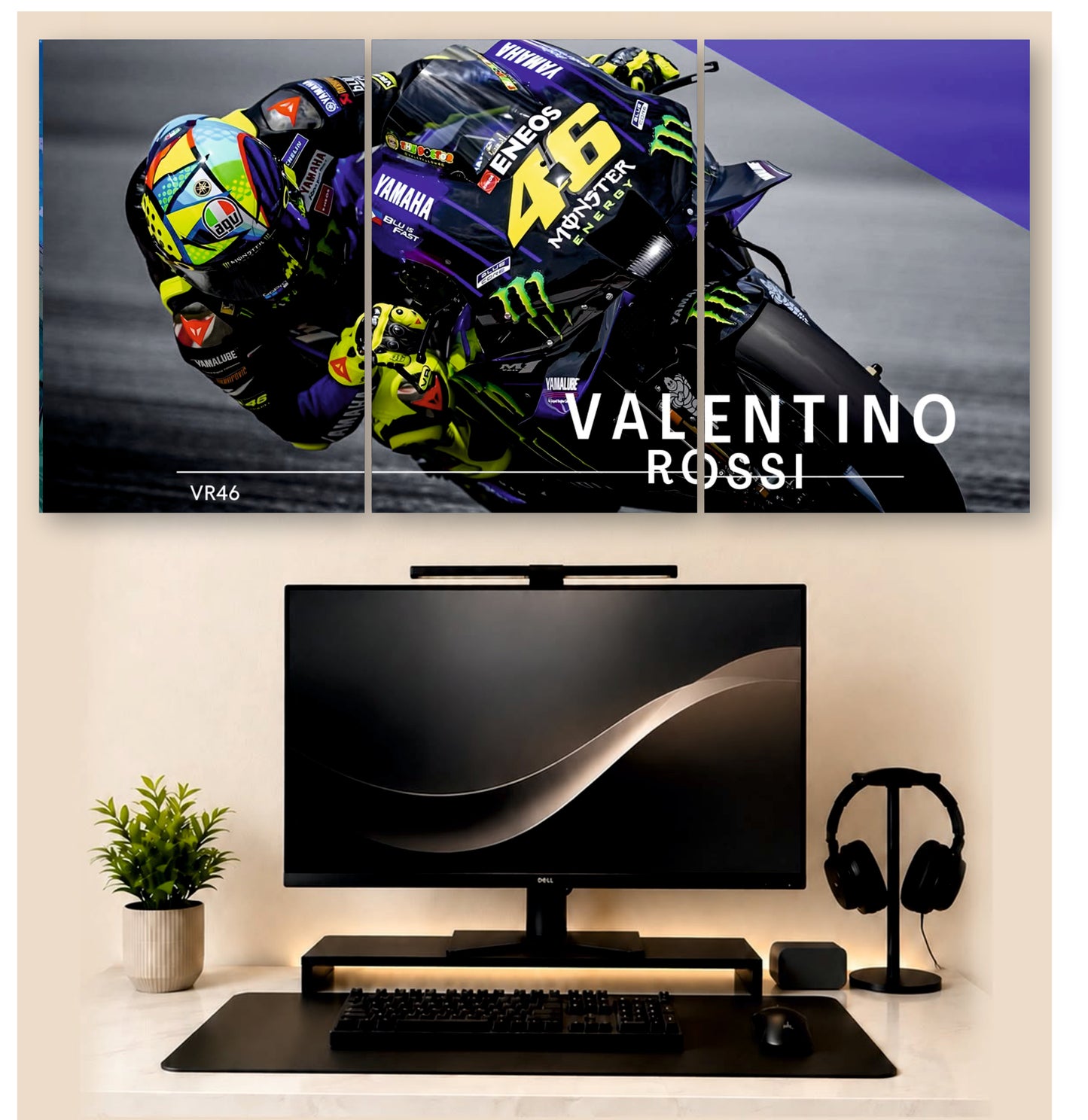 Valentino Rossi V46 | 3 - Piece Split Poster | PosterDrip