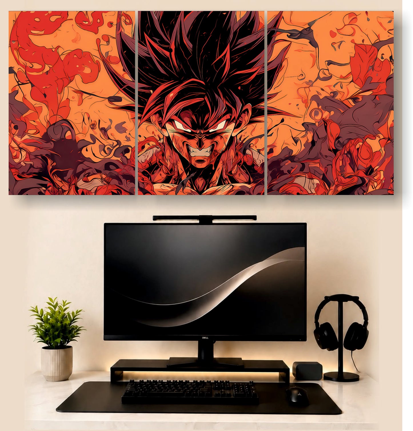 Goku | 3 - Piece Split Poster | PosterDrip