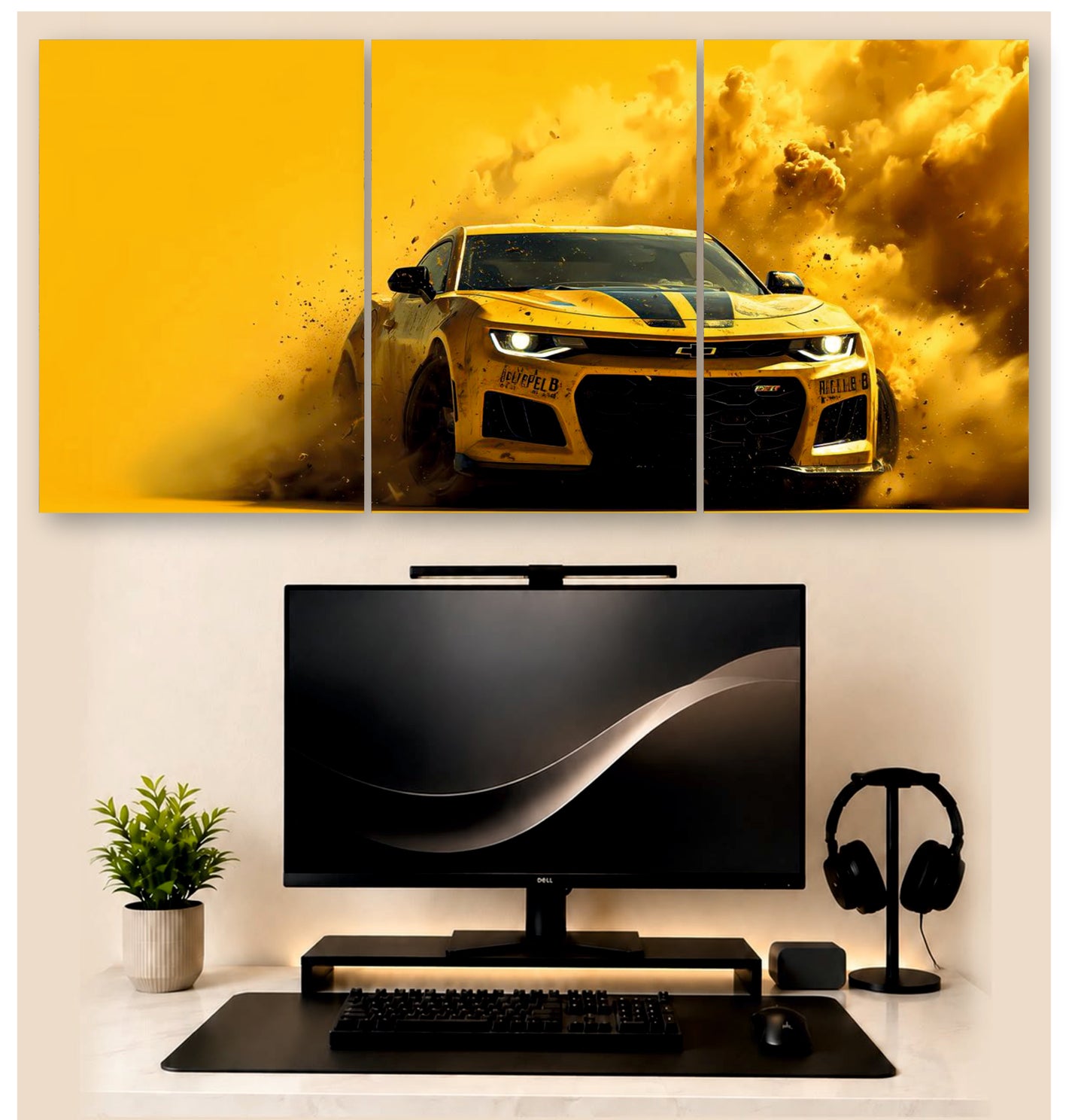 Muscle Car Poster – 3-Piece Split Wall Art | American Car Room Decor