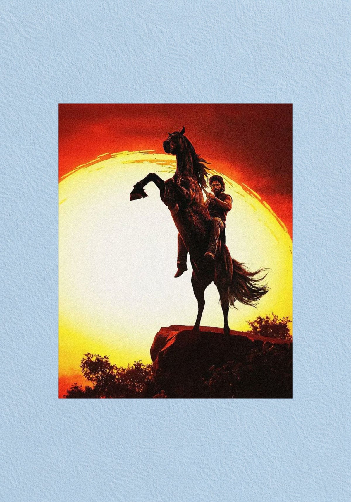 Warrior on Horseback Sunset Poster
