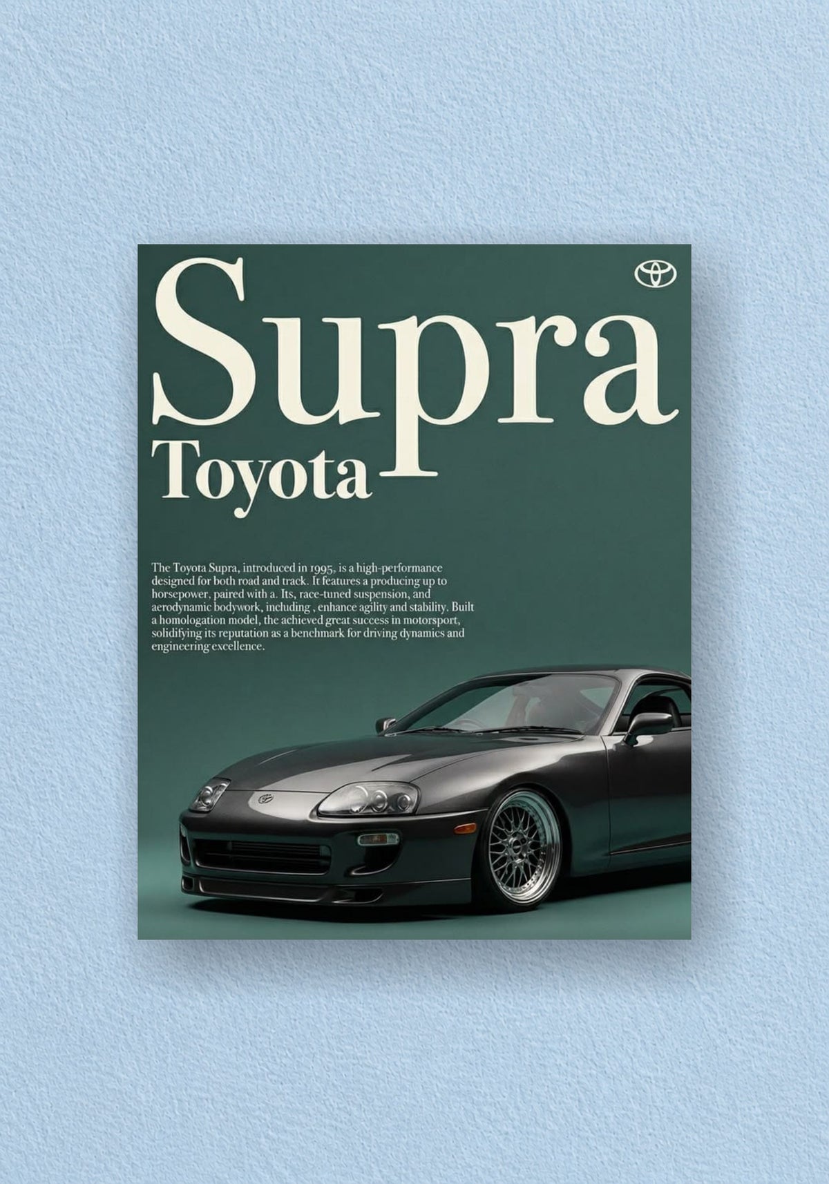 Toyota Supra Magazine Style Poster