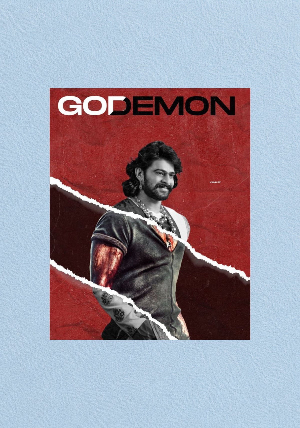 Rebel Star Prabhas God Demon Warrior Poster