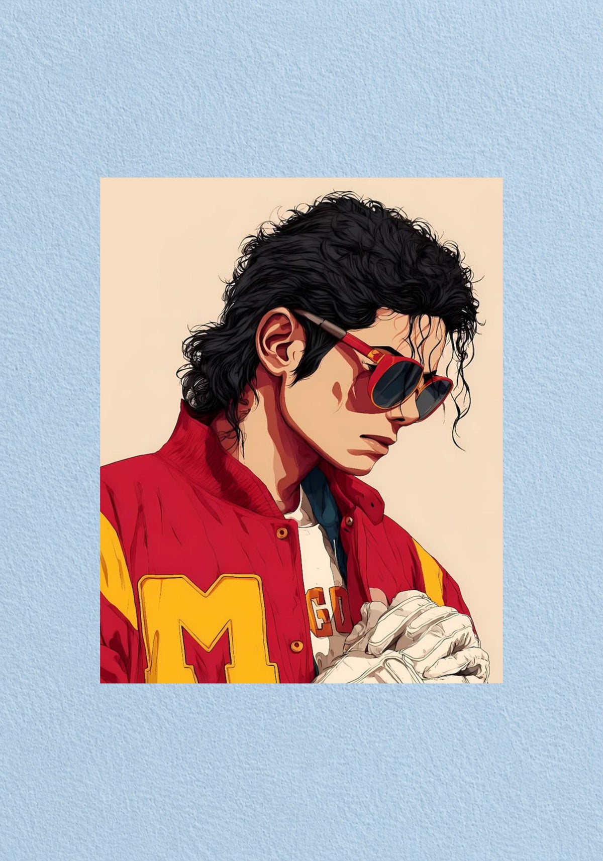 Michael Jackson Illustrated Portrait Poster