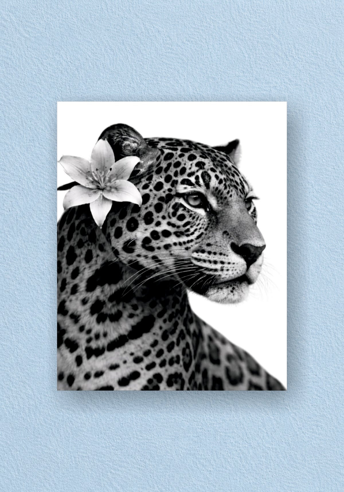 Leopard With Flower Poster | Aesthetic Wall Poster
