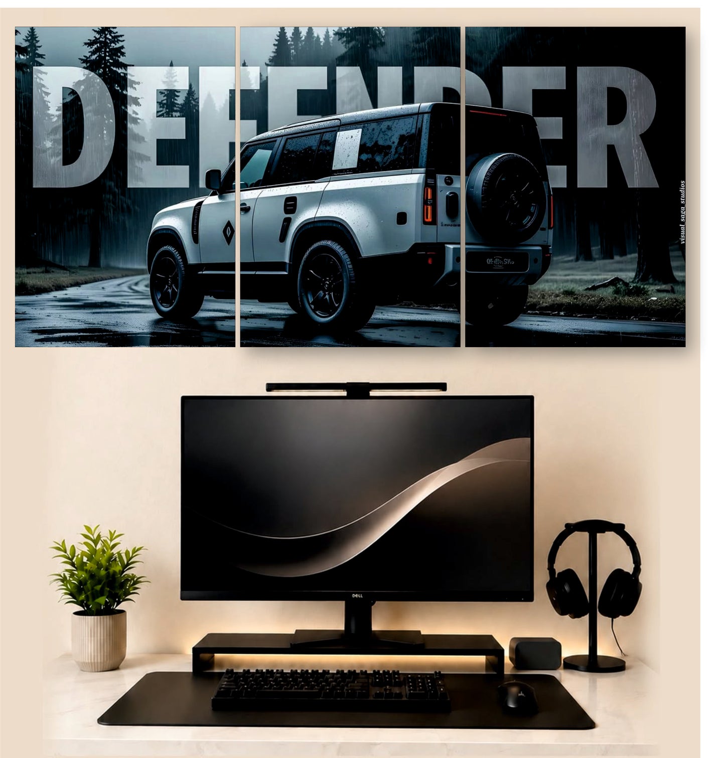 Defender Countryside Cruise – 3-Piece Split Wall Art | SUV Decor