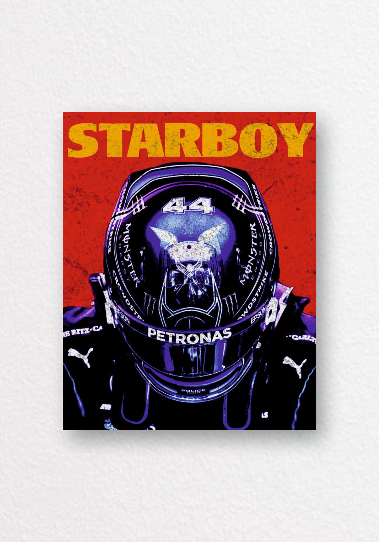 Starboy F1 Driver Helmet Poster | Mercedes Petronas Wall Art