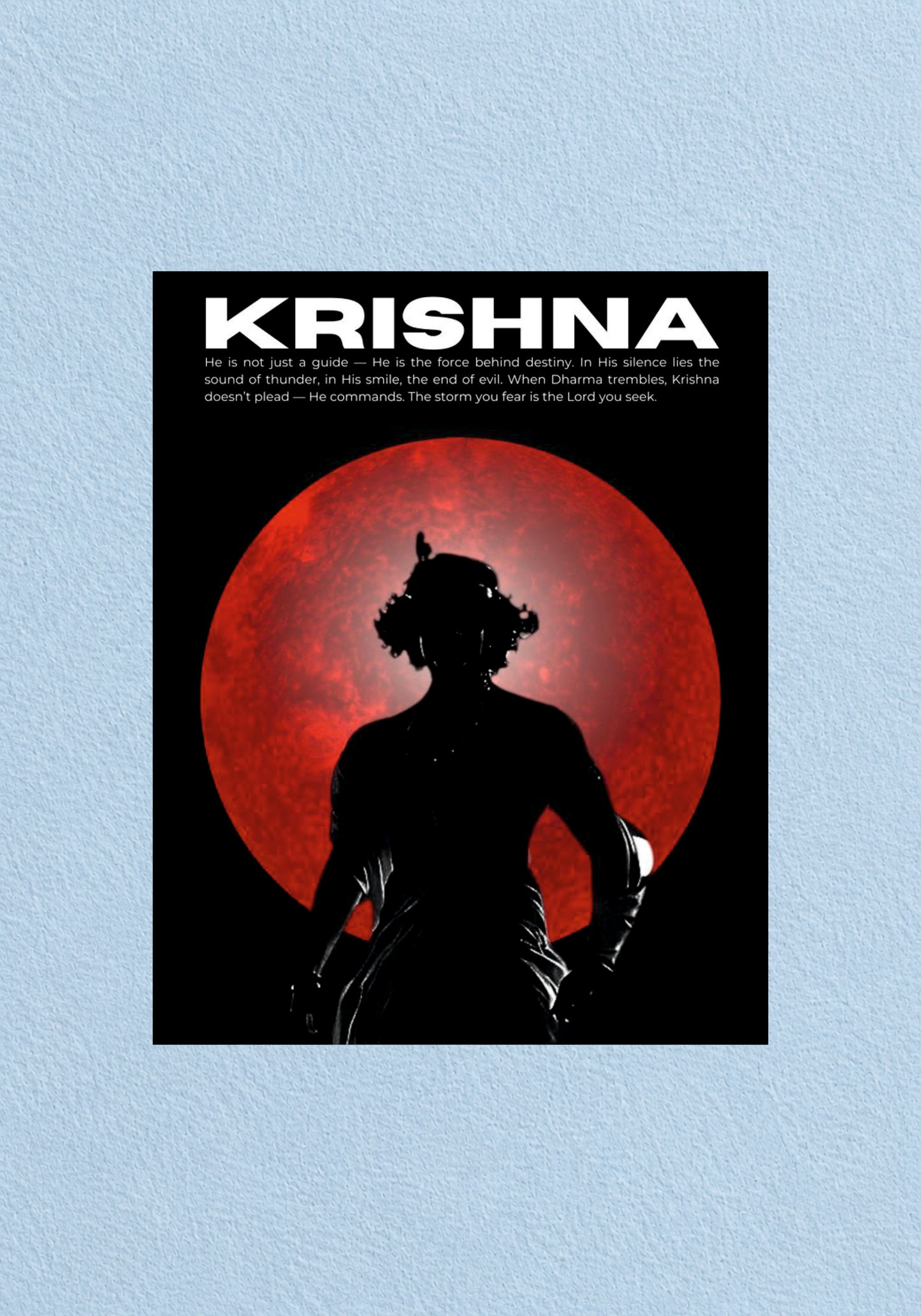 Krishna Silhouette Poster | Devotional Wall Poster