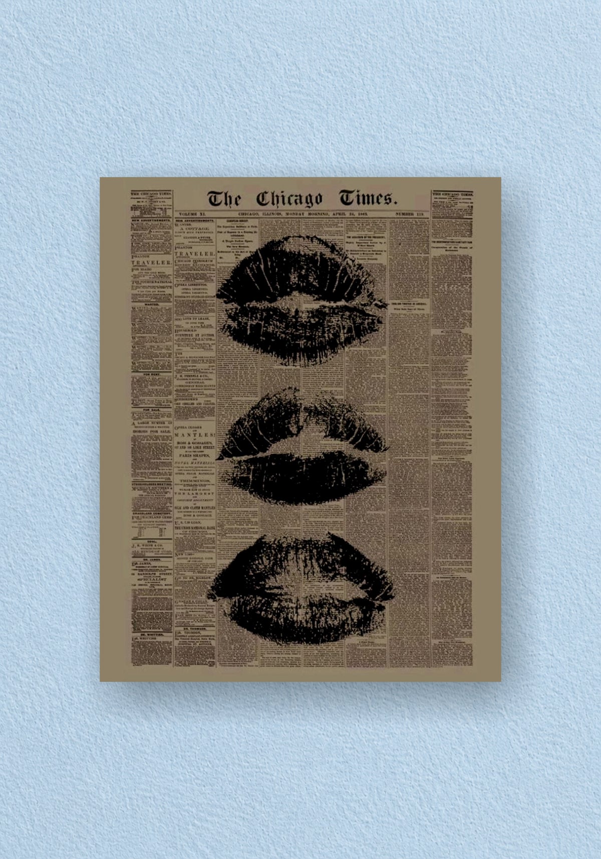 Triple Kiss Newspaper Poster