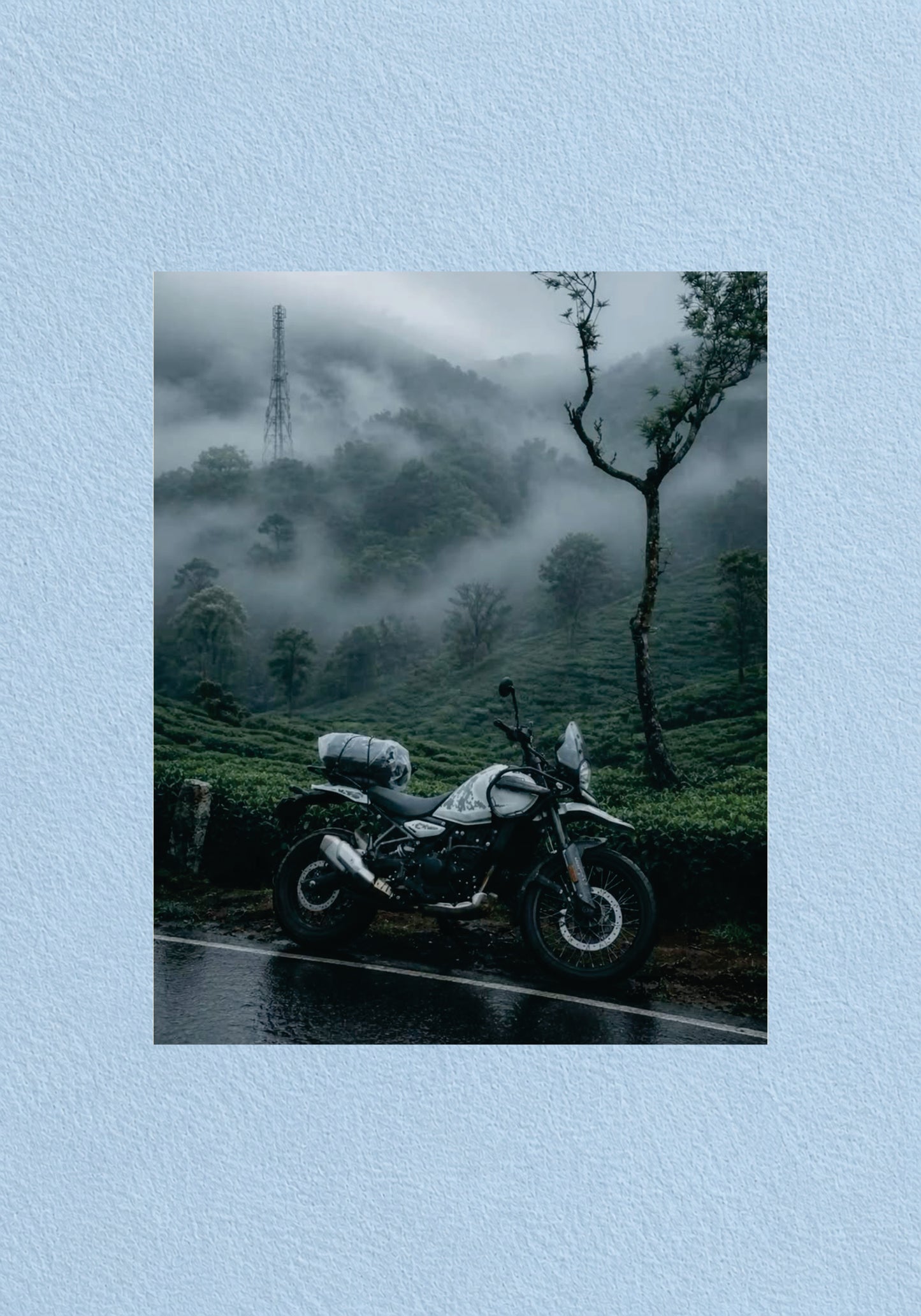 Royal Enfield Motorcycle Misty Kerala Hills Poster – POSTERDRIP