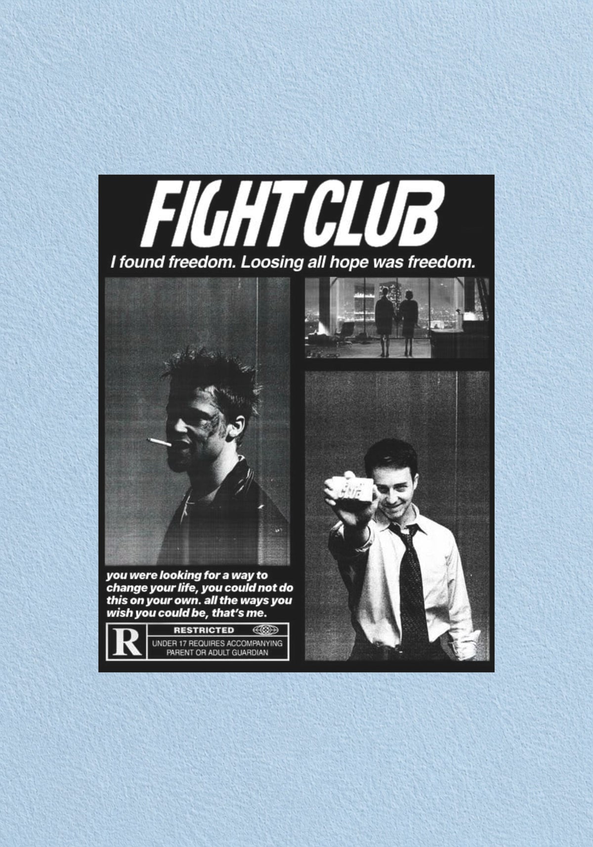 Fight Club Quote Poster | Classic Movie Wall Art