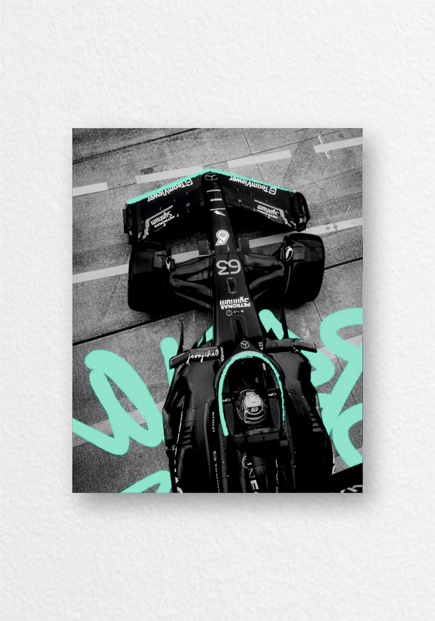 F1 Car Top View Graffiti Poster | Formula 1 Wall Art