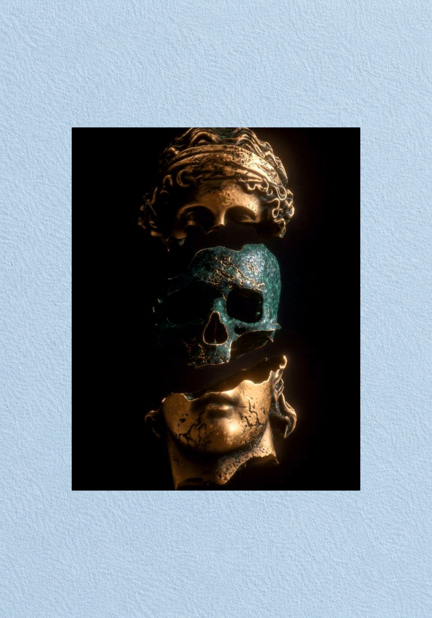 Fractured Statue Skull Poster | Aesthetic Wall Poster