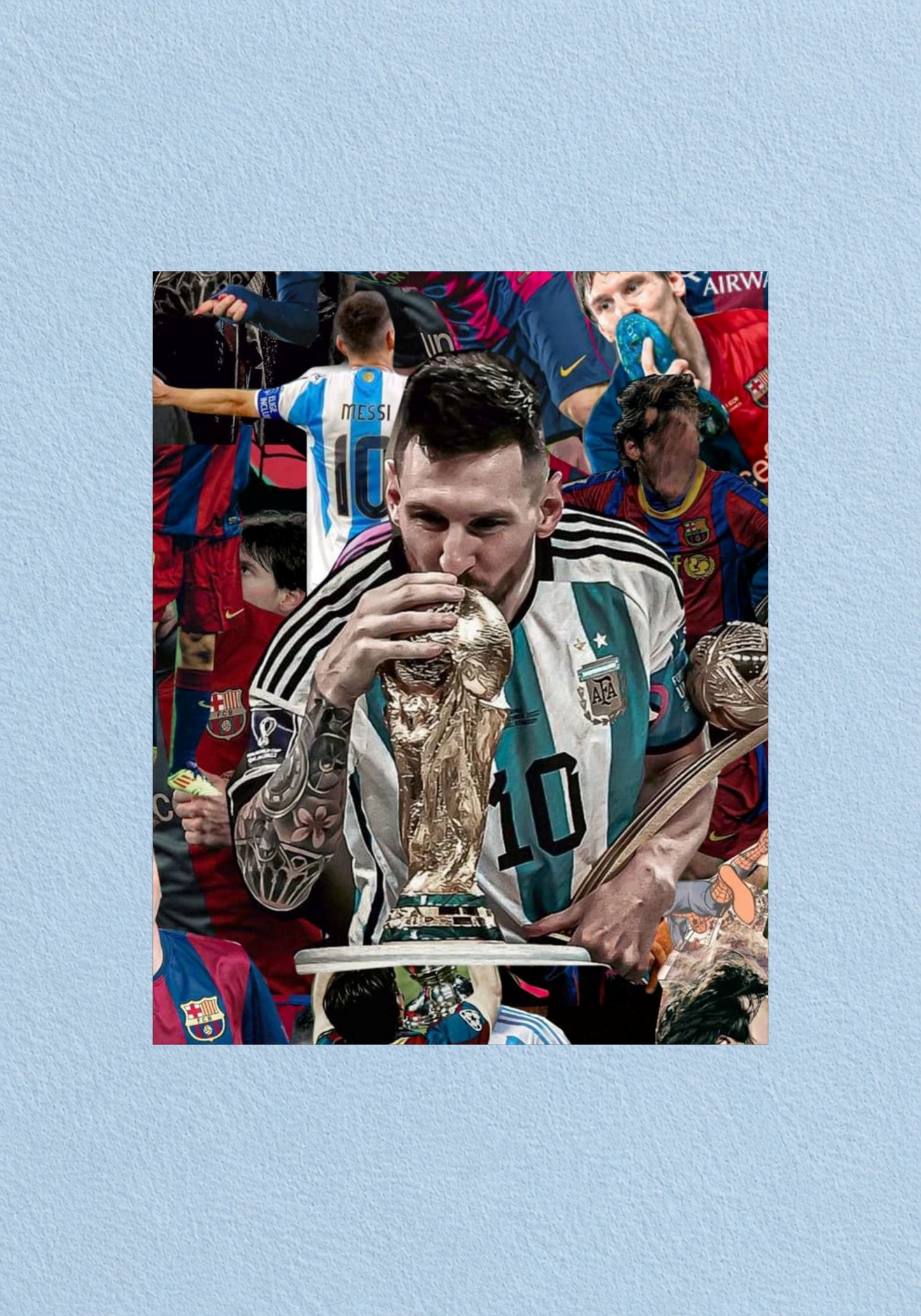 Lionel Messi World Cup Collage Poster | Football Wall Art