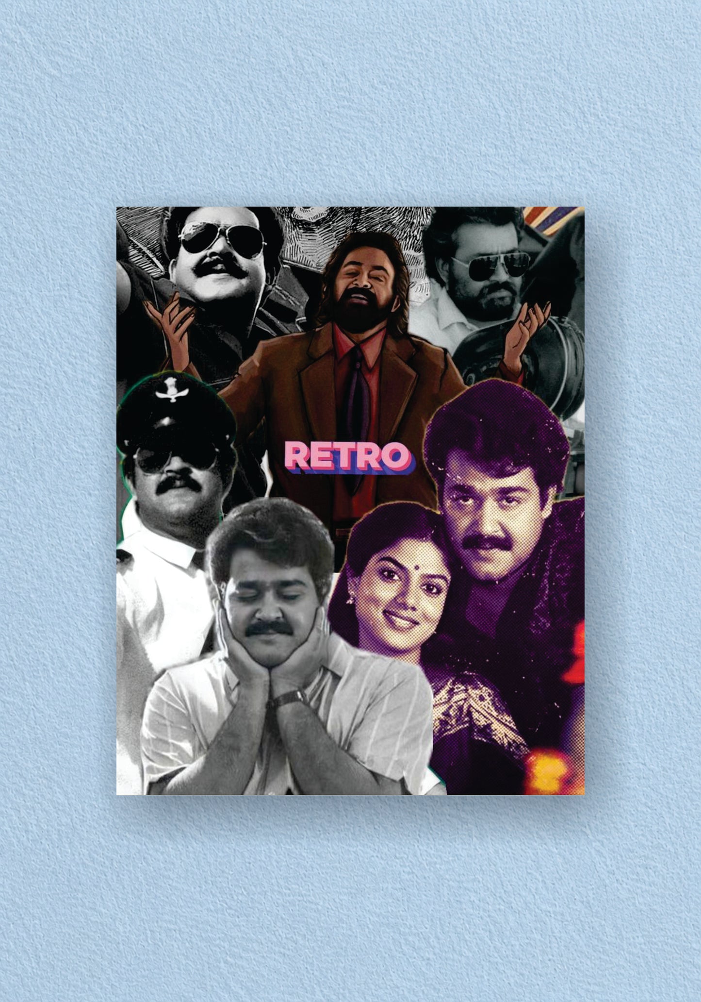 Mohanlal Retro Collage Poster