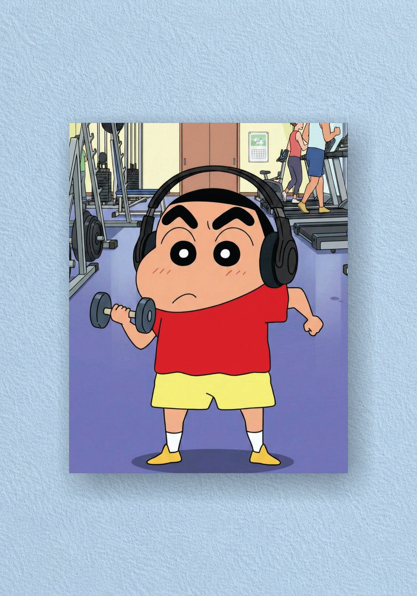 Shinchan Gym Workout Funny Poster