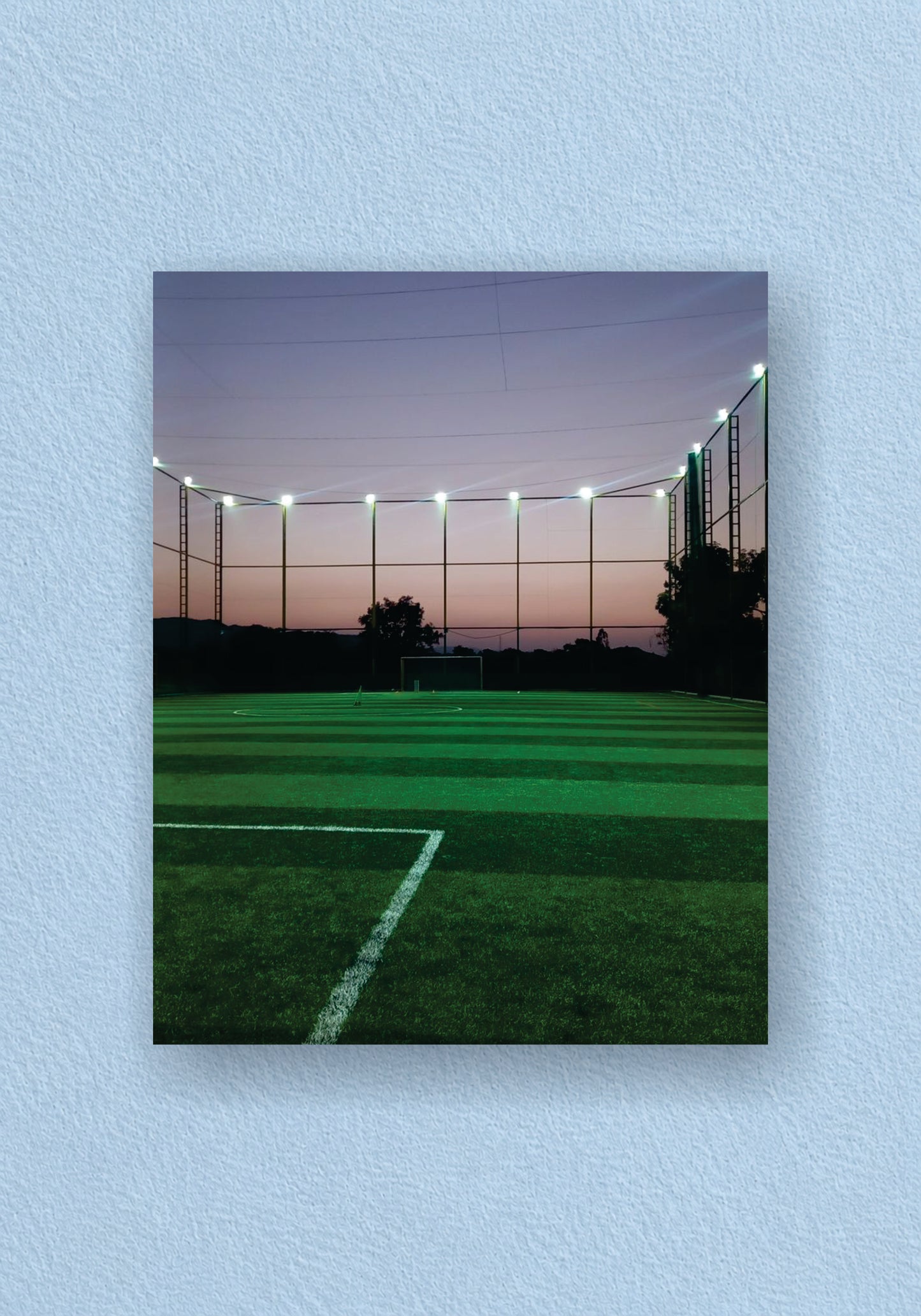 Football Pitch Aerial Night Poster