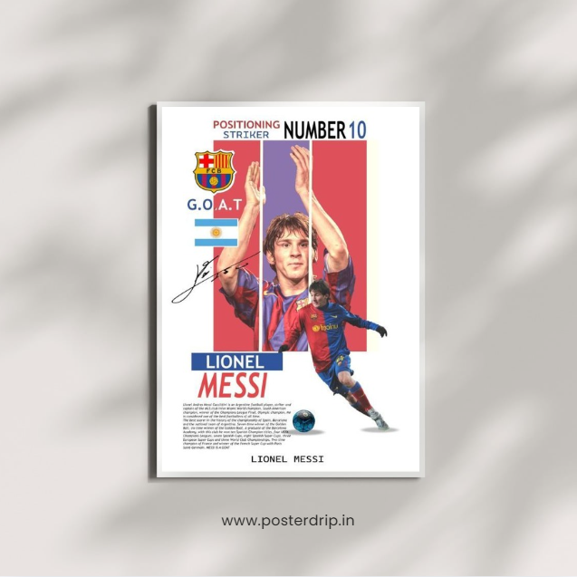 Lionel Messi GOAT Barcelona Career Infographic Poster