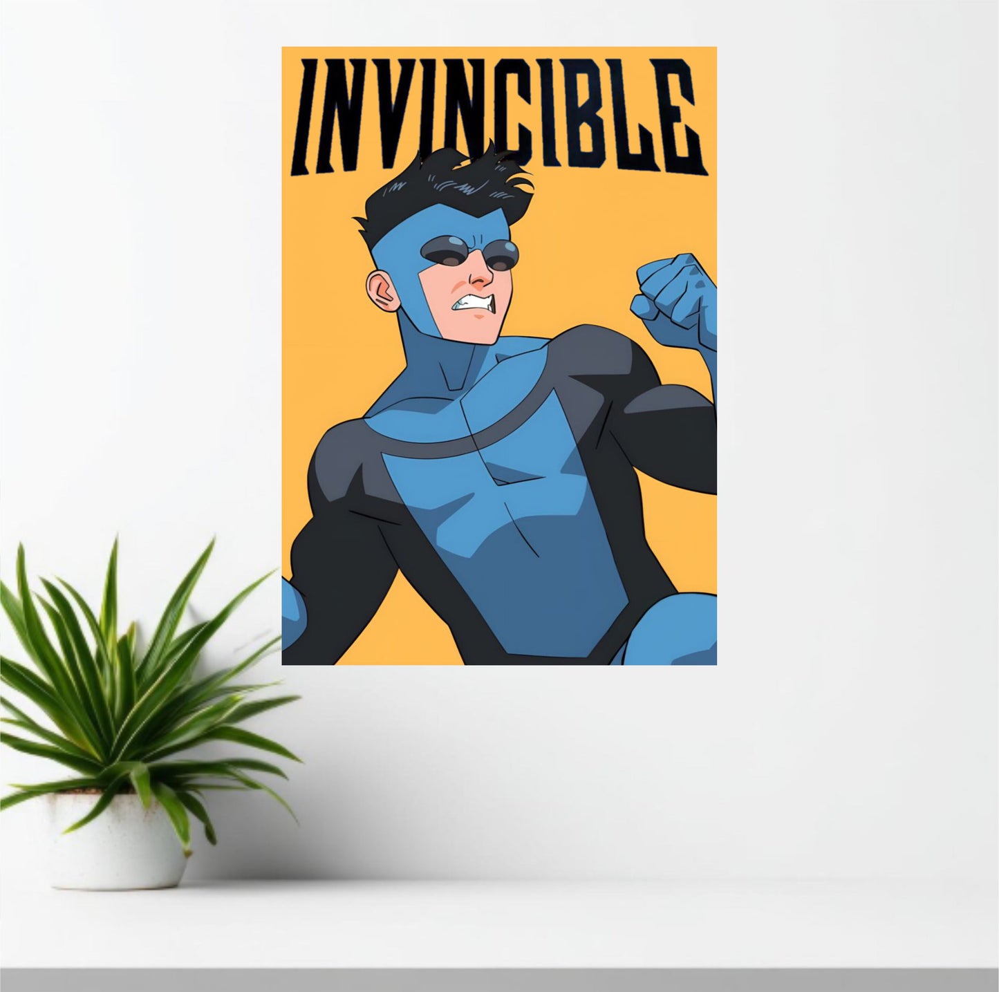The Invincible Blue Edition Poster | Superhero Comic Wall Art