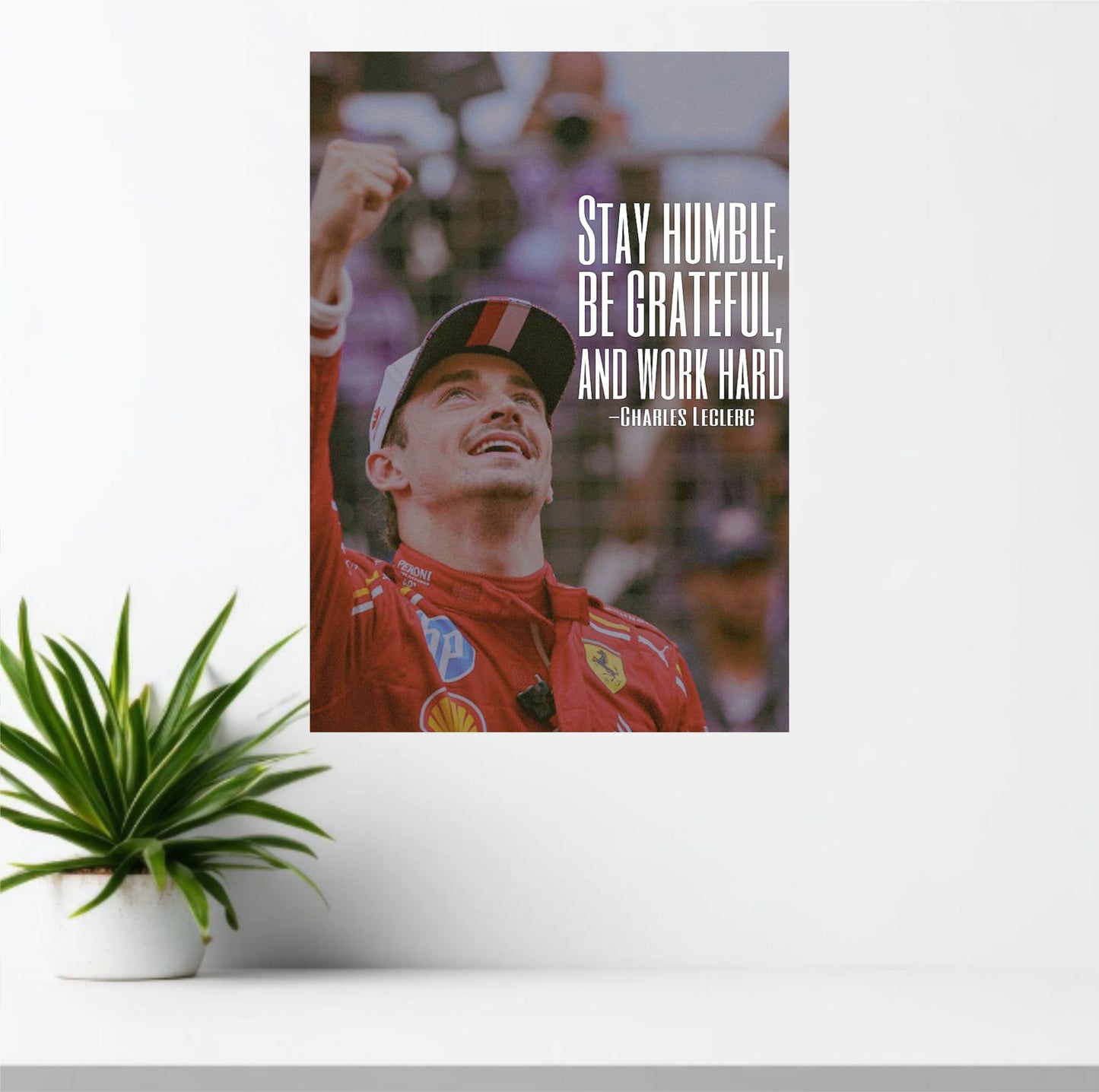 Leclerc F1 Racing Poster | Ferrari Formula 1 Driver Wall Art