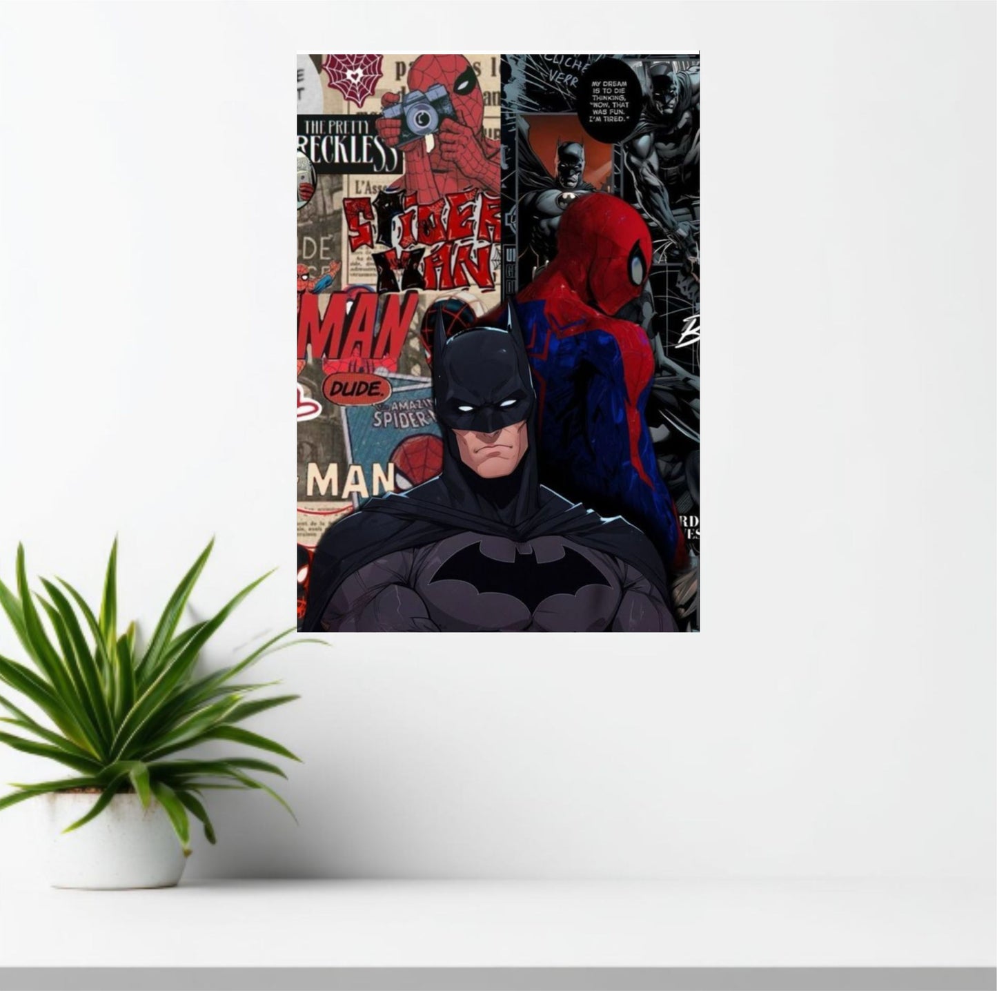 Marvel vs DC Superhero Collage Poster | Comic Universe Wall Art