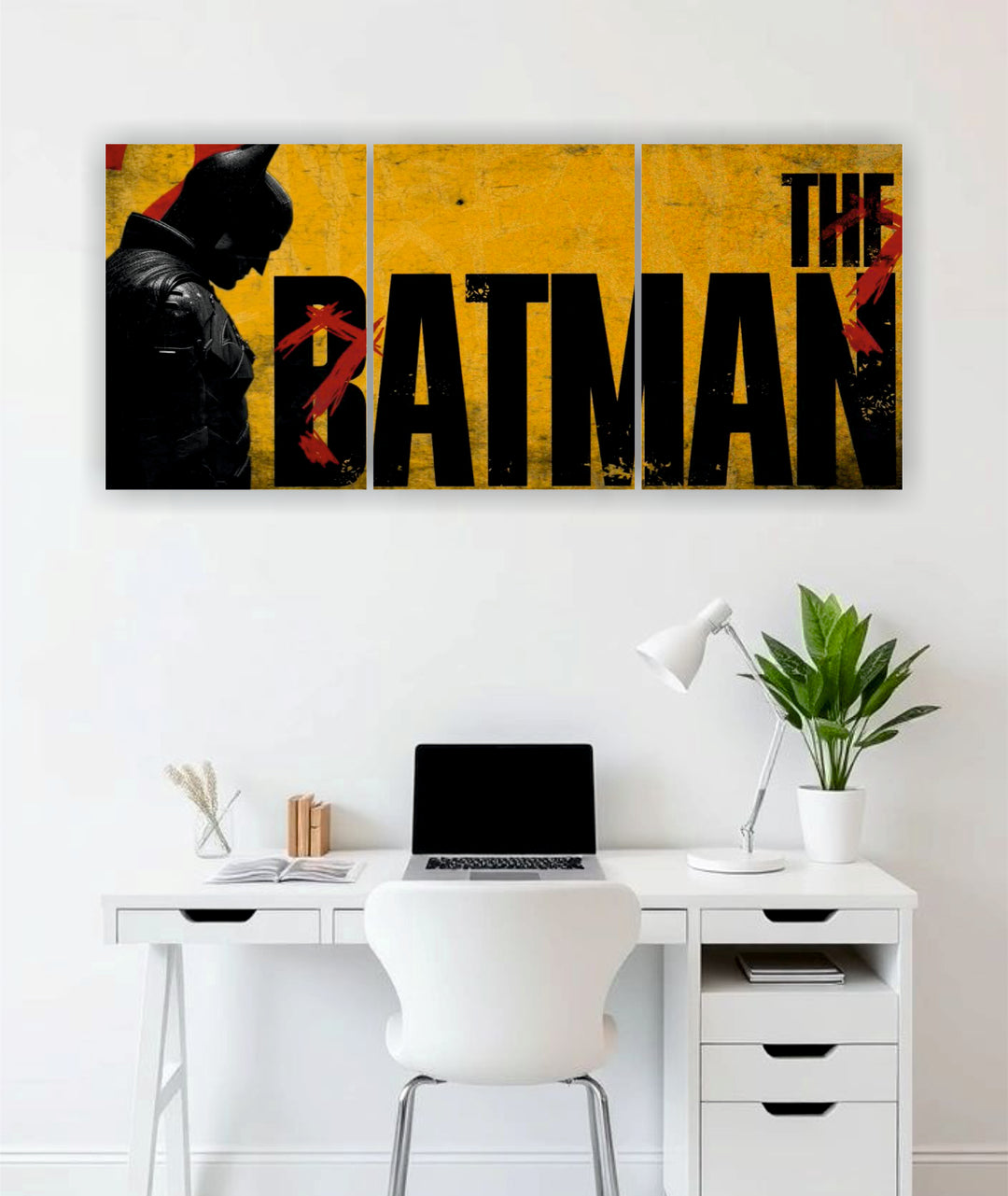 The Batman dark silhouette 3-piece split wall art India – PosterDrip
