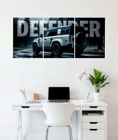 Land Rover Defender cinematic 3-piece split wall art India – PosterDrip