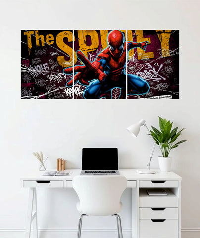 Spider-Man graffiti 3-piece split wall art poster India – PosterDrip