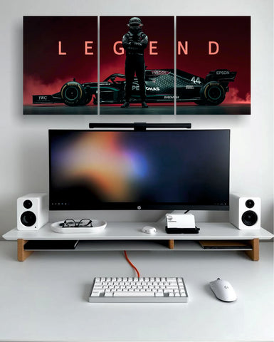 Legend F1 Mercedes #44 neon pink 3-piece split wall art India – PosterDrip