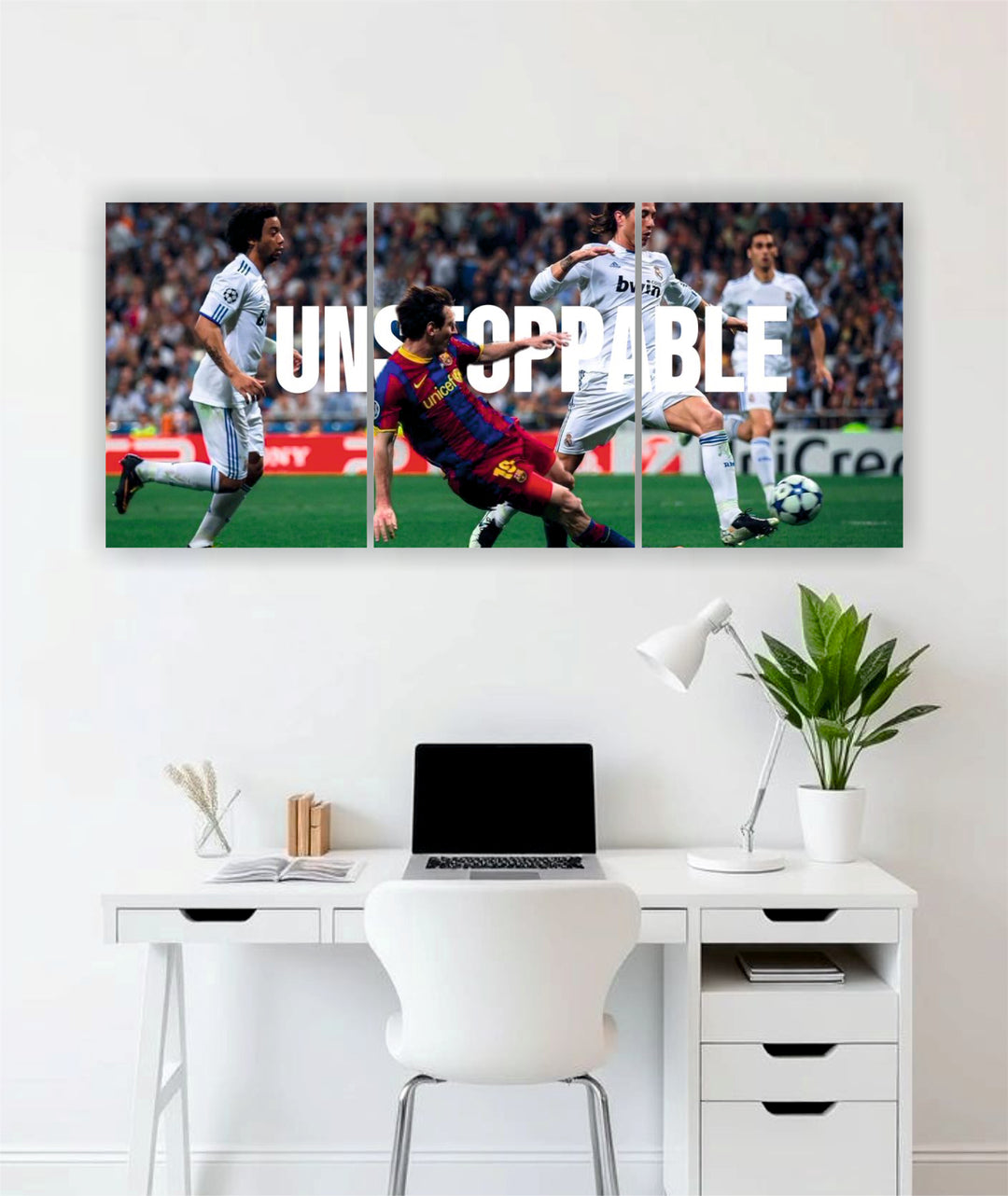 Unstoppable football 3-piece split wall art poster India – PosterDrip