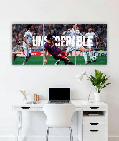Unstoppable football 3-piece split wall art poster India – PosterDrip