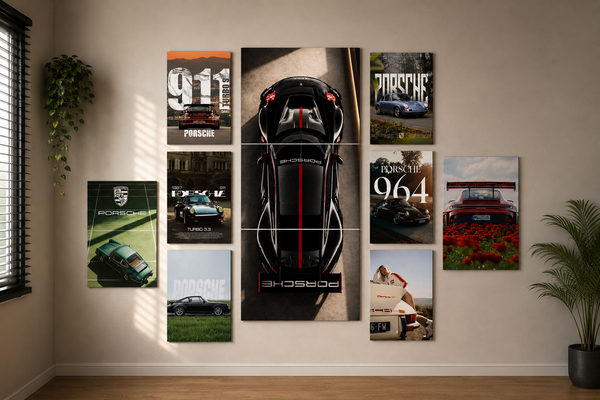 Porsche Heritage Wall Set | 11-Piece Sports Car Poster Combo