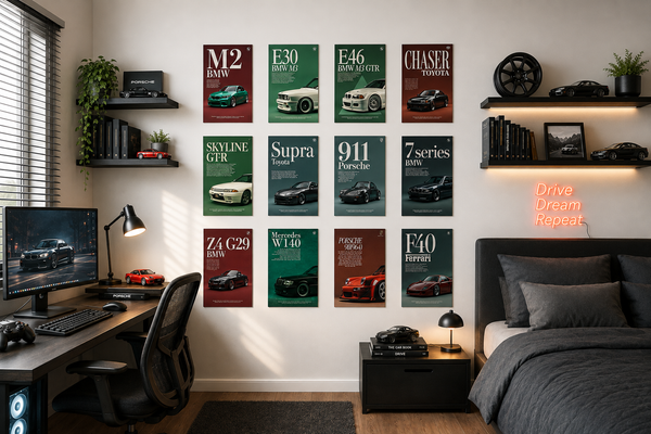 Tuner Icons Wall Set | 12-Piece JDM & Euro Car Poster Combo