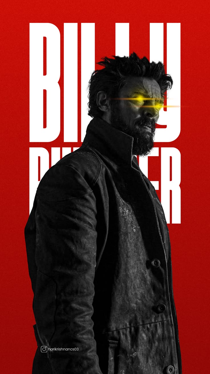 Billy Butcher The Boys Bold Red Typography Poster | Wall Art