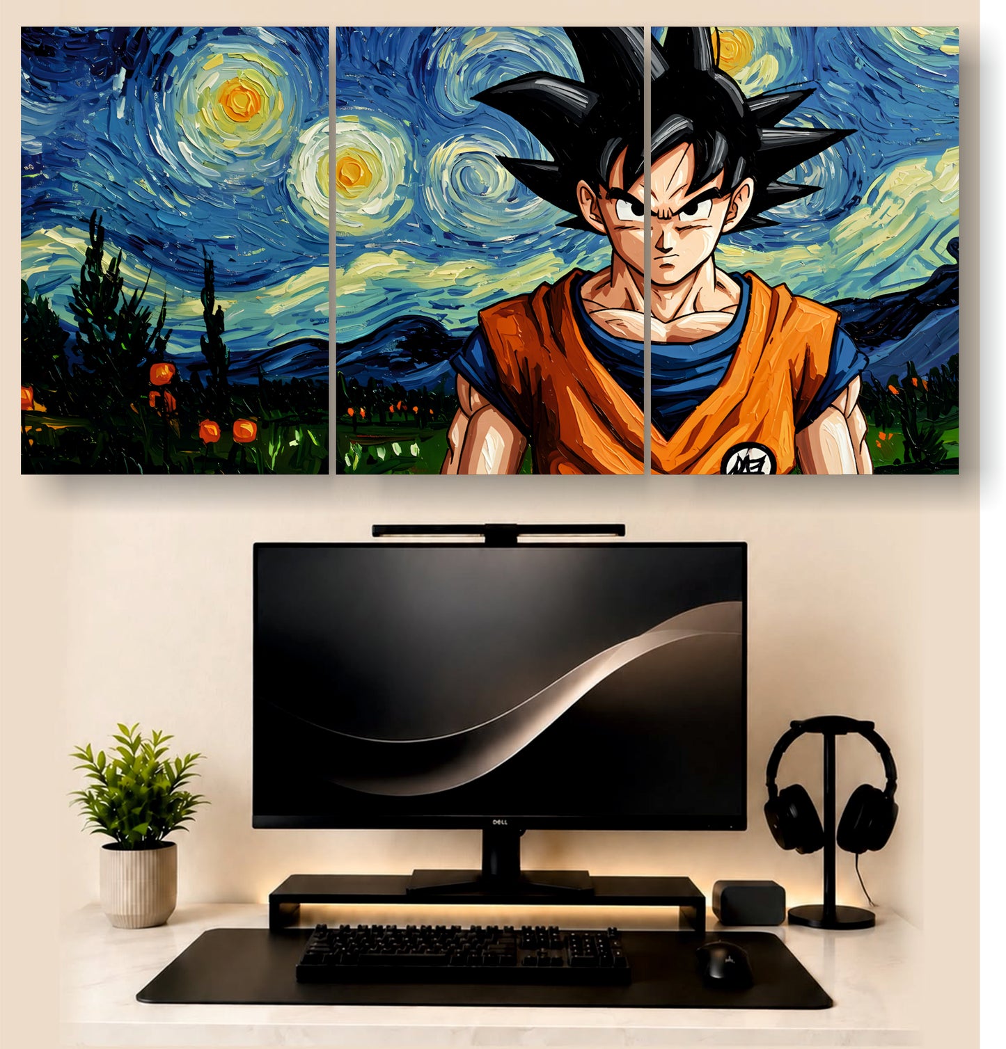 Goku Dargon ball| 3 - Piece Split Poster | PosterDrip