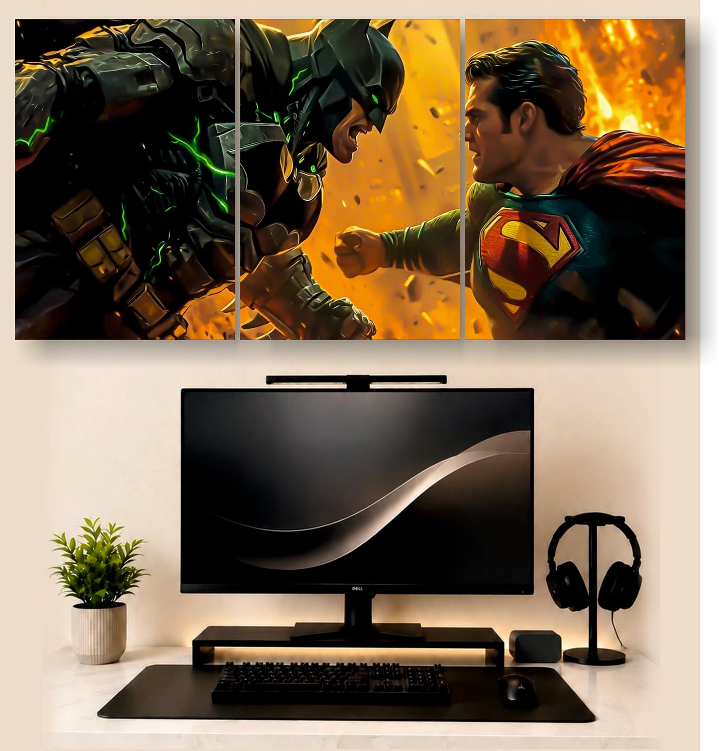 BatMan vs SuperMan  | 3 - Piece Split Poster | PosterDrip