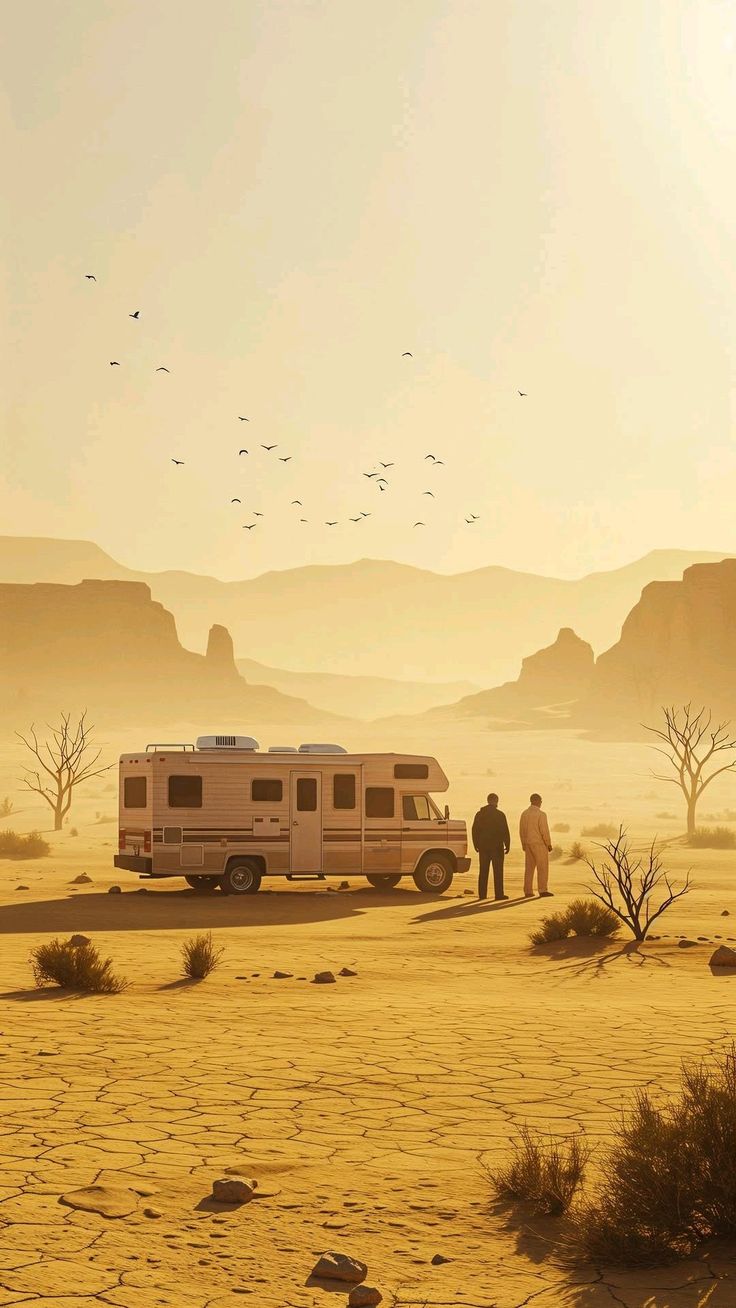Breaking Bad Desert RV Minimal Cinematic Art Poster | Wall Art