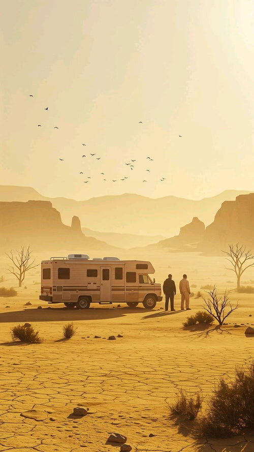 Breaking Bad Desert RV Minimal Cinematic Art Poster | Wall Art