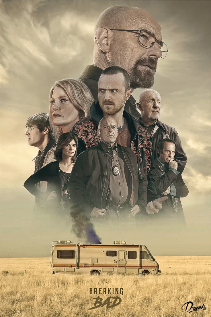 Breaking Bad Full Cast Epic Drama TV Poster | Wall Art