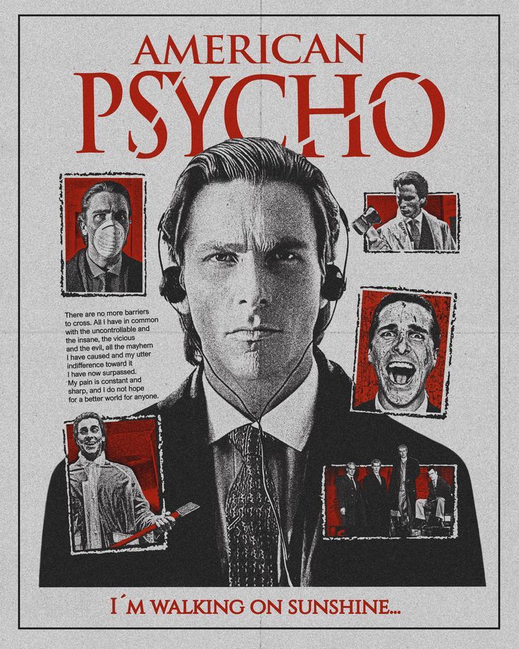 American Psycho Walking on Sunshine Collage Movie Poster