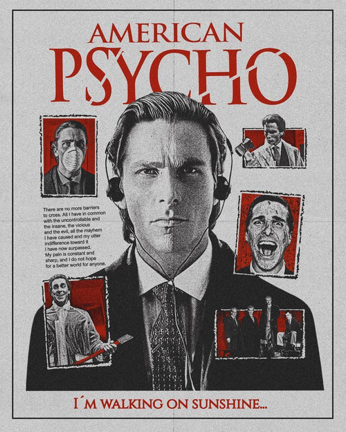 American Psycho Walking on Sunshine Collage Movie Poster