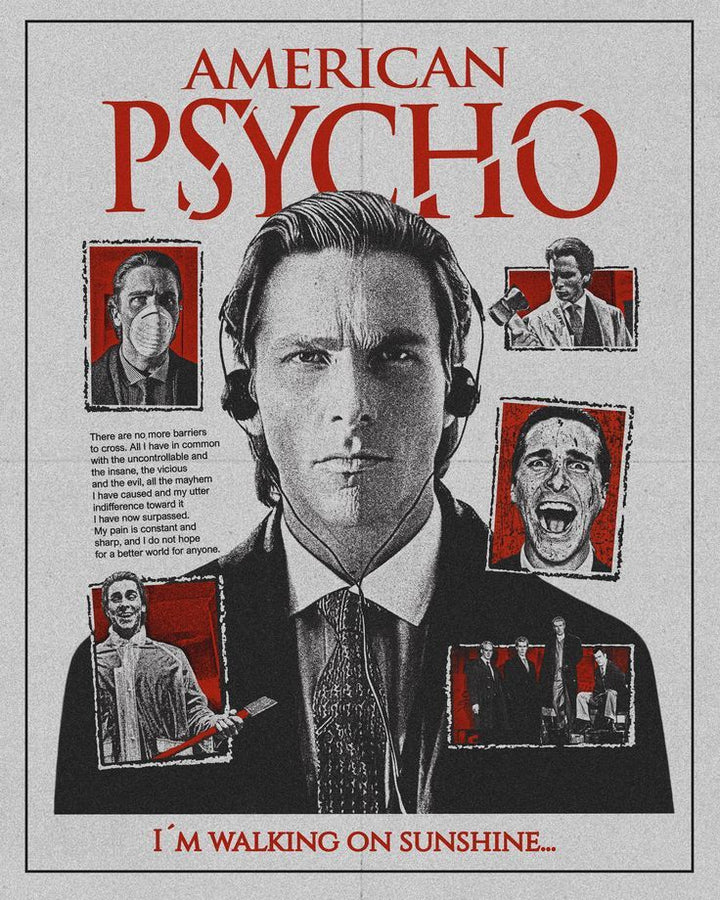 American Psycho collage wall art black and white – PosterDrip India