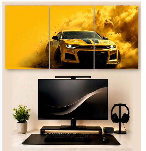 Muscle Car Poster – 3-Piece Split Wall Art | American Car Room Decor