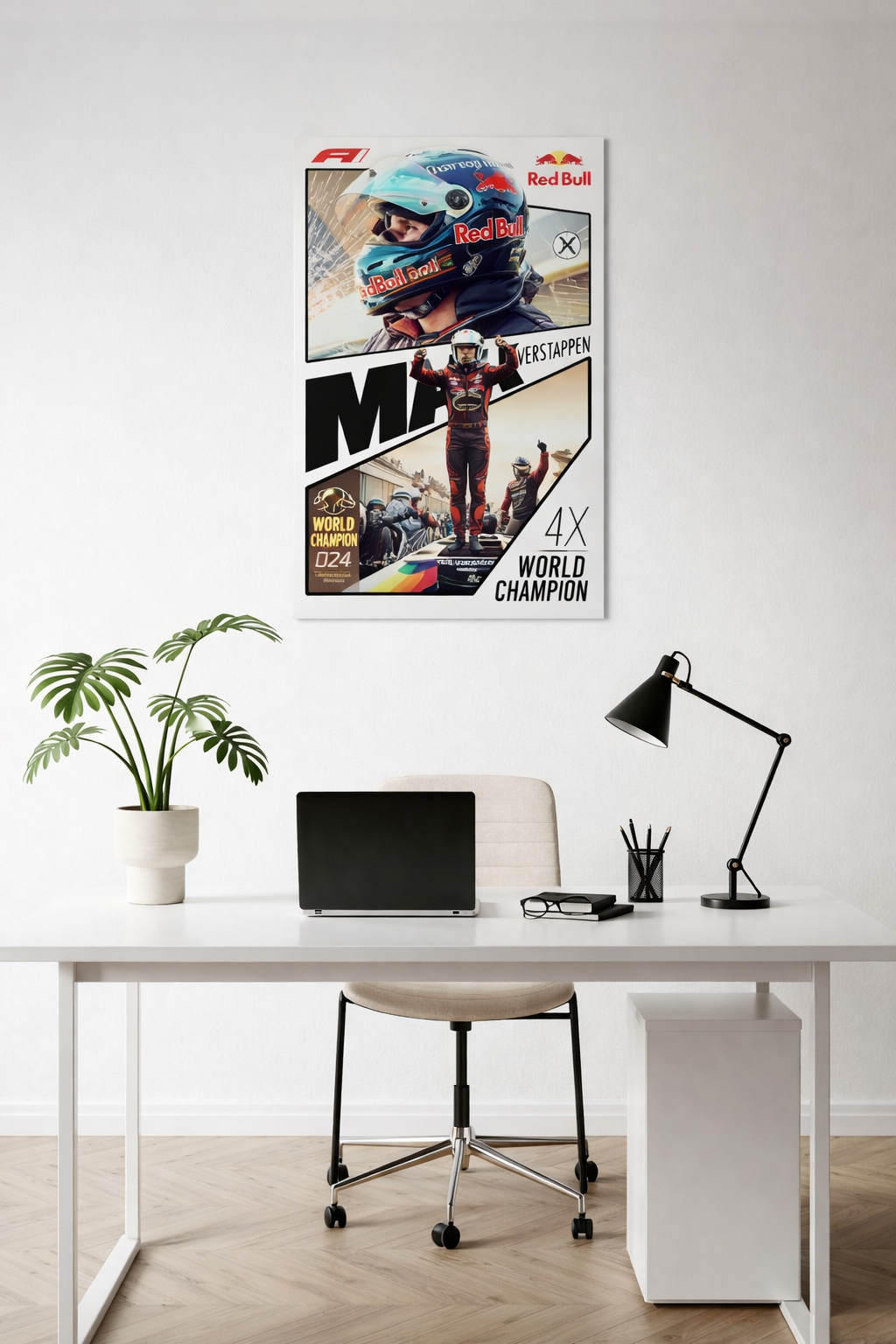 Max Verstappen 4X World Champion F1 poster Red Bull India – PosterDrip