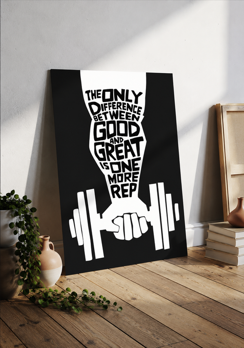 Good vs Great One More Rep – Gym Motivational Poster | Wall Art
