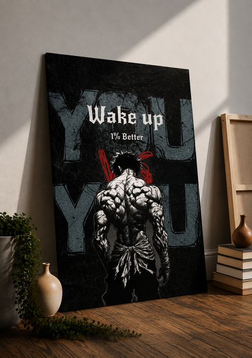 Wake Up 1% Better – You vs You Anime Gym Poster | Wall Art
