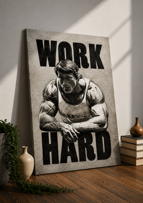 Work Hard – Vintage Bodybuilder Gym Poster | Wall Art