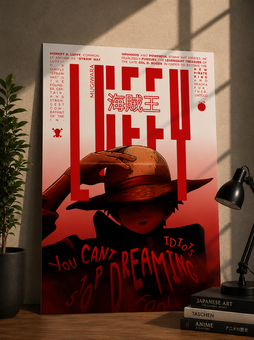 Luffy Mugiwara You Can't Stop Dreaming One Piece Poster