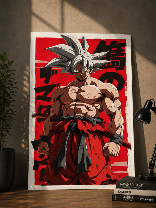Goku Ultra Instinct Mastered Red Battle Poster Dragon Ball