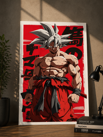 Goku Ultra Instinct Mastered Red Battle Poster Dragon Ball