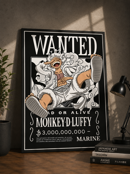 Luffy Gear 5 Wanted Dead or Alive One Piece Poster